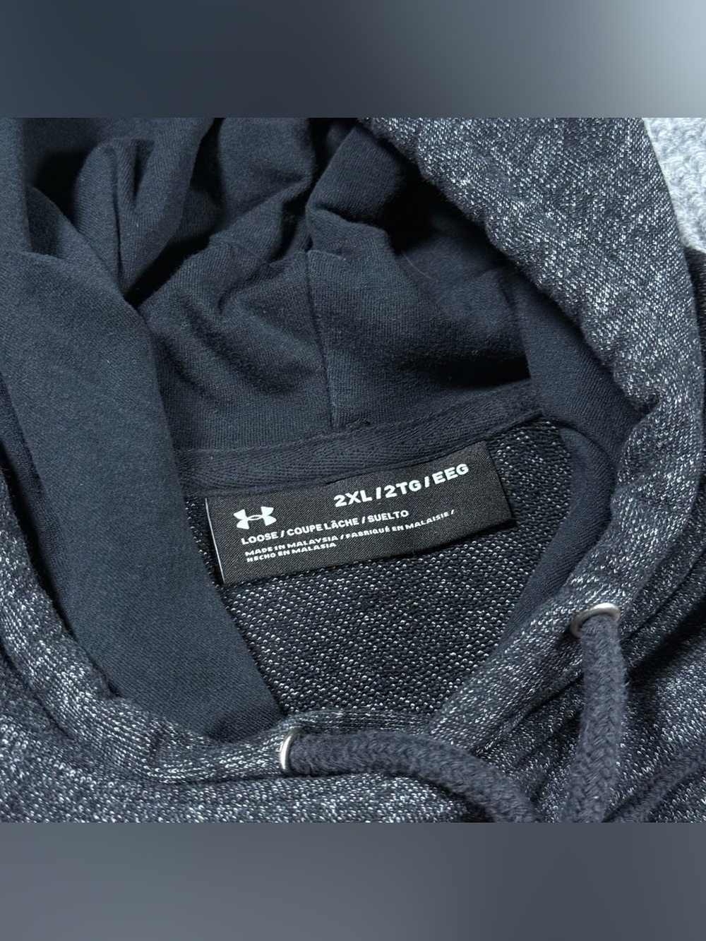 Under Armour Project Rock Hoodie Mens 2XL Gray Short Sleeve Sweatshirt 1326409 - Picture 4 of 9